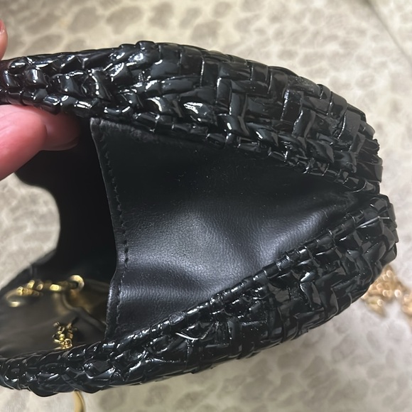 BALLY VINTAGE RARE Black Wicker and Lambskin Leather Clutch/Shoulder Bag - Picture 12 of 15